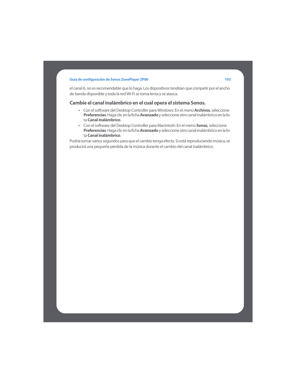 Sonos ZonePlayer ZP80 User Manual | Page 107 / 128