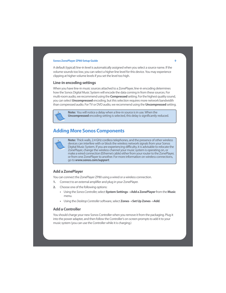 Adding more sonos components | Sonos ZonePlayer ZP80 User Manual | Page 13 / 128