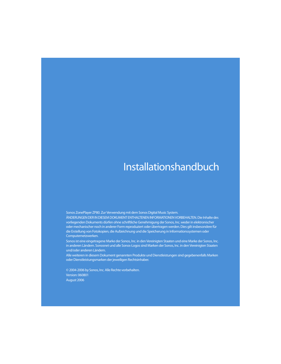 Installationshandbuch | Sonos ZonePlayer ZP80 User Manual | Page 21 / 128