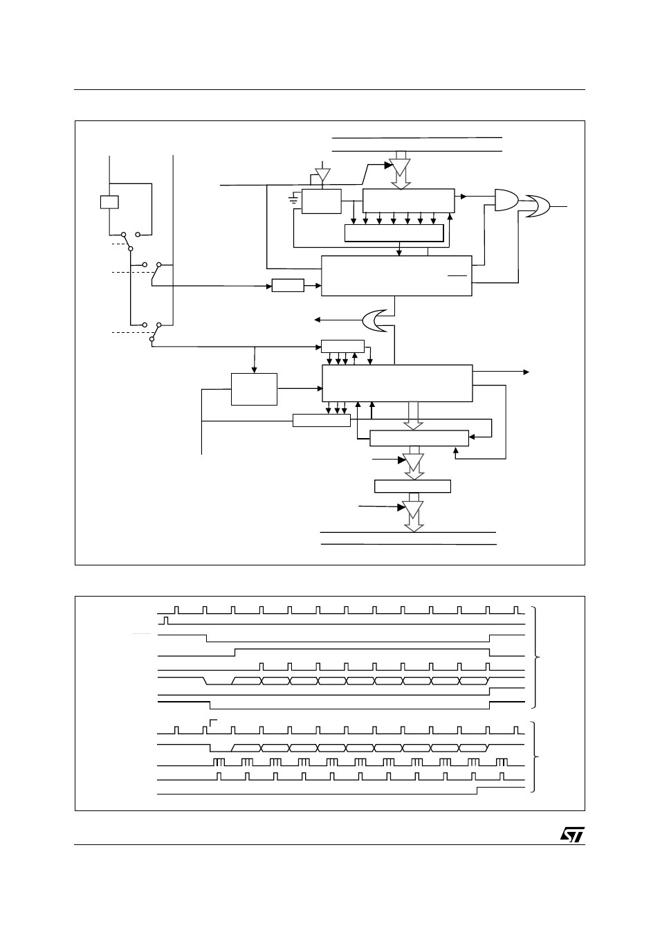 Figure 33. serial port mode 3, block diagram, Figure 34. serial port mode 3, waveforms | ST & T UPSD3212C User Manual | Page 64 / 163