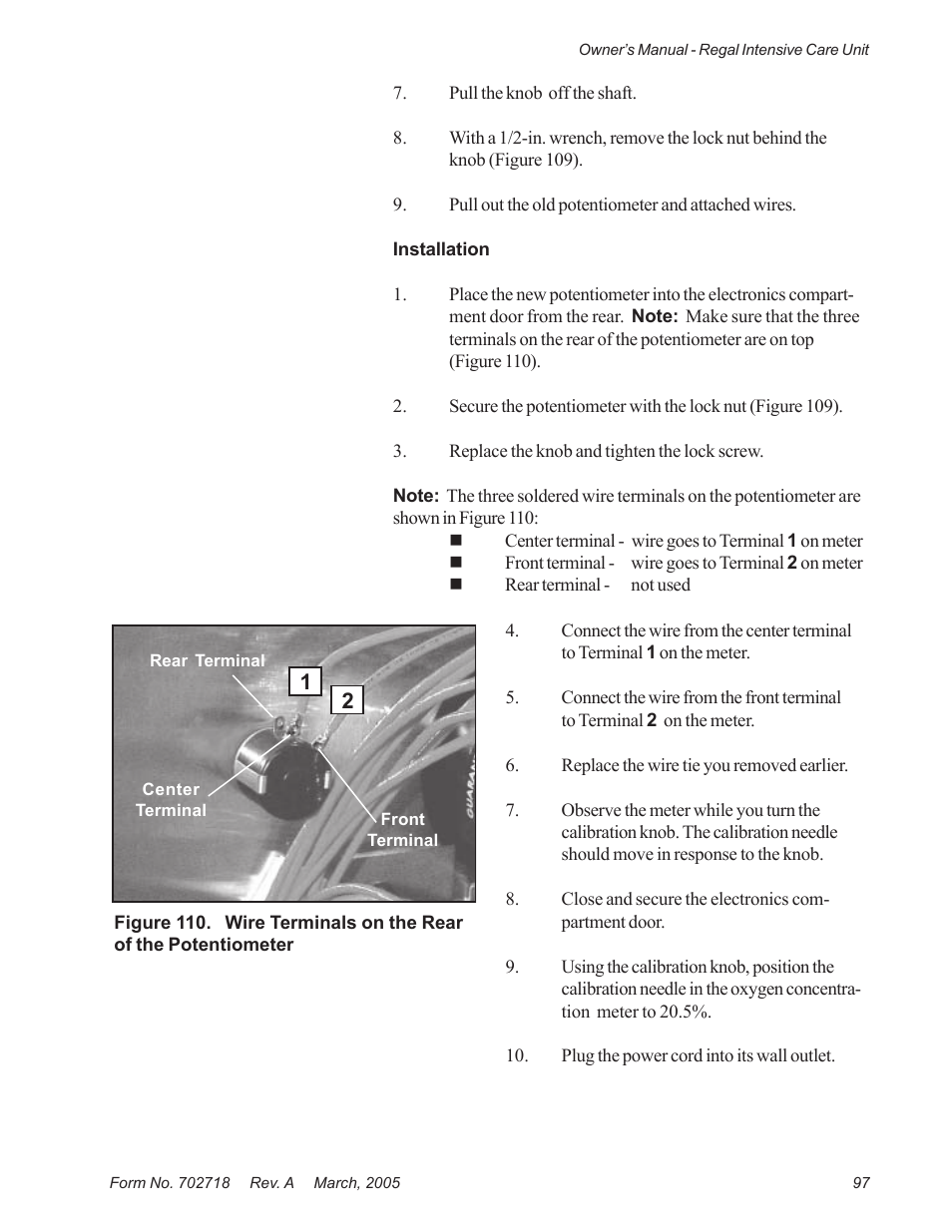 Suburban Mfg REGAL INTENSIVE CARE UNIT 12019-01-NGFREP User Manual | Page 109 / 184