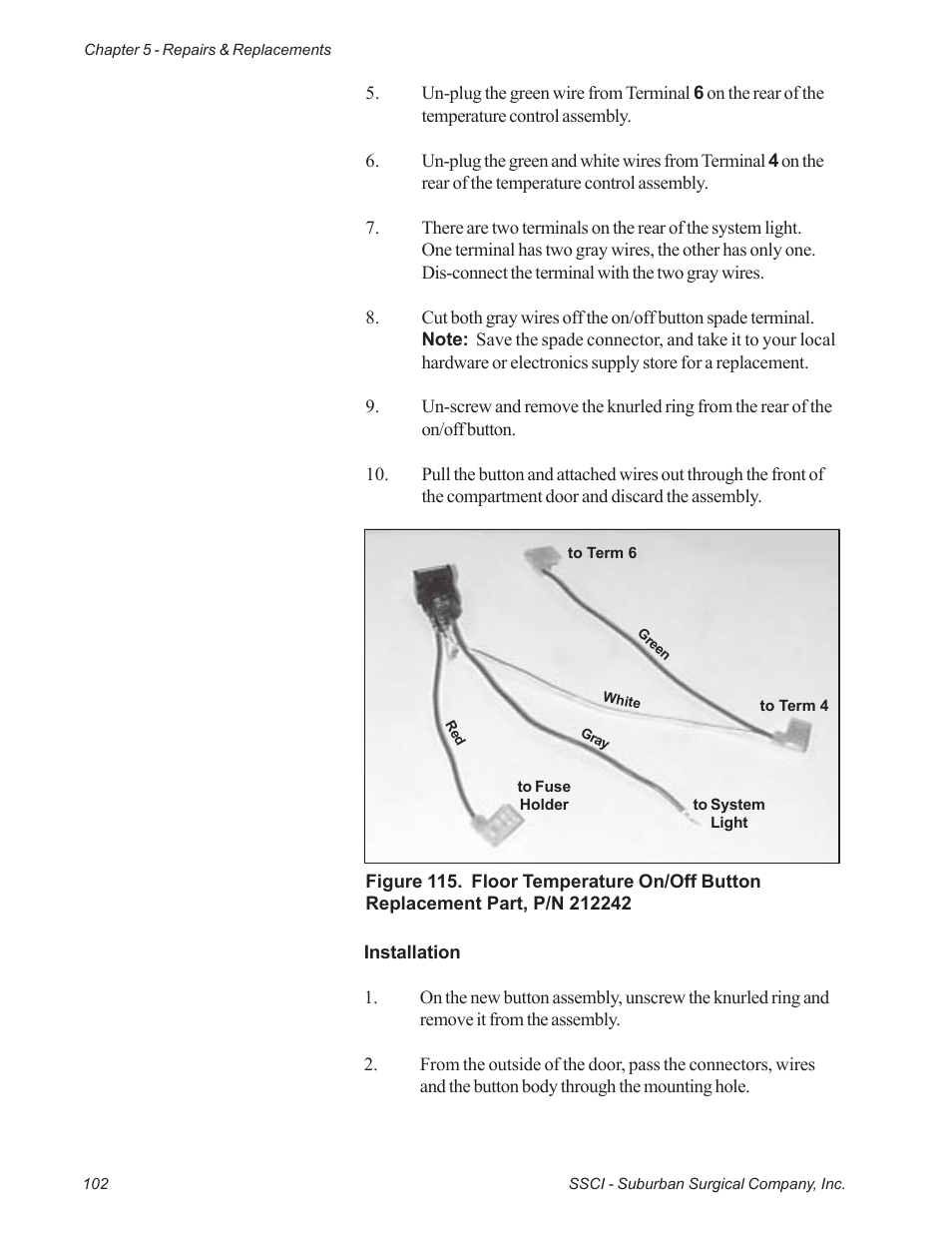 Suburban Mfg REGAL INTENSIVE CARE UNIT 12019-01-NGFREP User Manual | Page 114 / 184