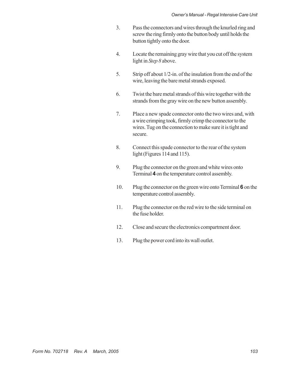 Suburban Mfg REGAL INTENSIVE CARE UNIT 12019-01-NGFREP User Manual | Page 115 / 184