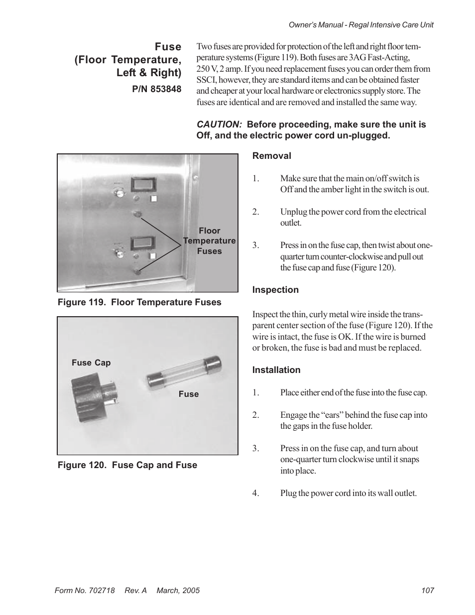 Suburban Mfg REGAL INTENSIVE CARE UNIT 12019-01-NGFREP User Manual | Page 119 / 184