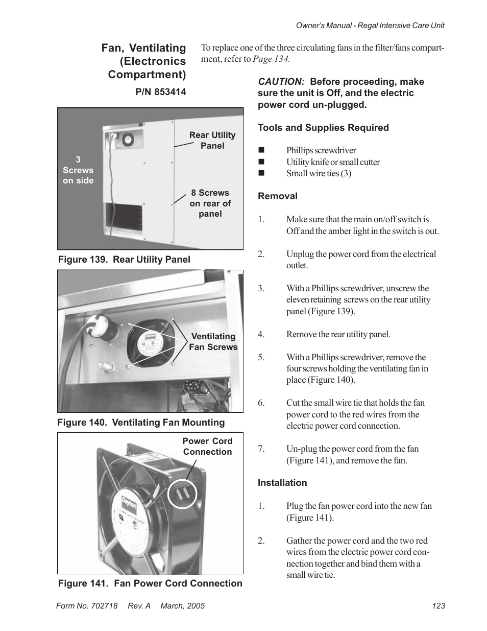 Suburban Mfg REGAL INTENSIVE CARE UNIT 12019-01-NGFREP User Manual | Page 135 / 184