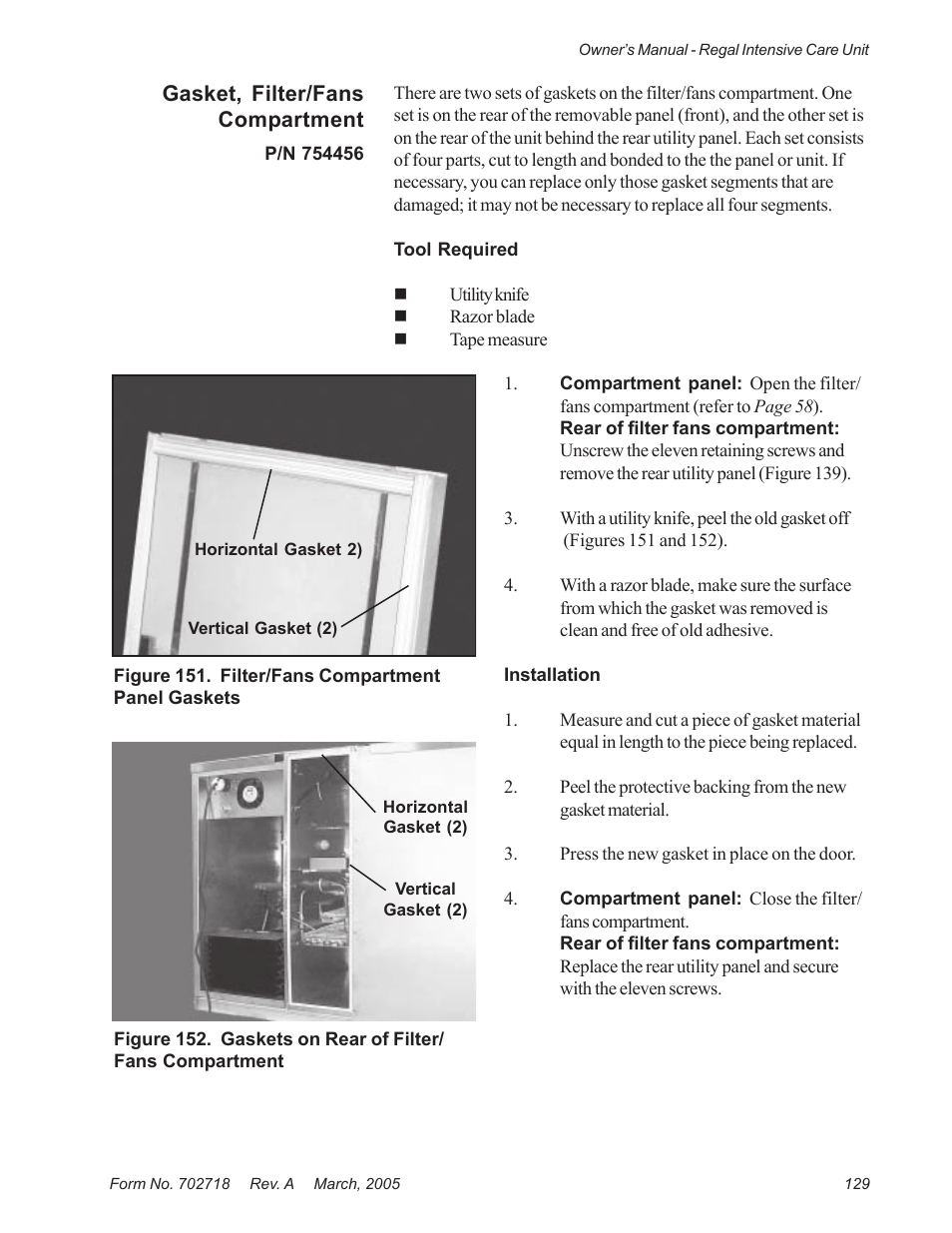 Suburban Mfg REGAL INTENSIVE CARE UNIT 12019-01-NGFREP User Manual | Page 141 / 184