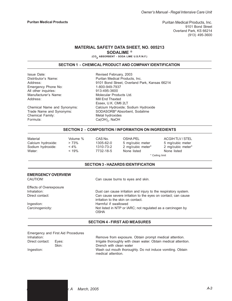 Suburban Mfg REGAL INTENSIVE CARE UNIT 12019-01-NGFREP User Manual | Page 171 / 184
