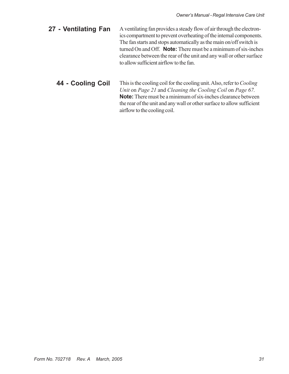 Suburban Mfg REGAL INTENSIVE CARE UNIT 12019-01-NGFREP User Manual | Page 43 / 184