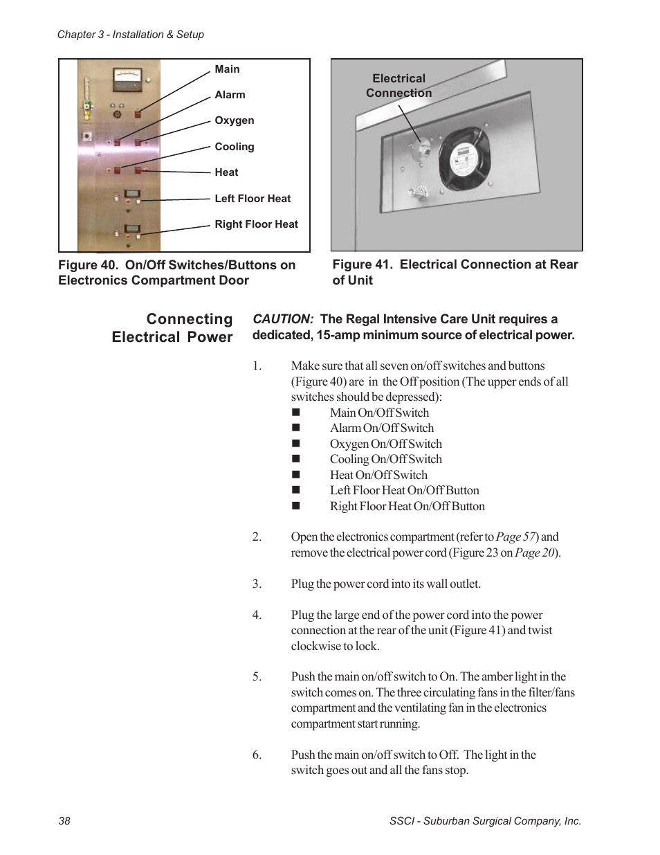 Connecting electrical power | Suburban Mfg REGAL INTENSIVE CARE UNIT 12019-01-NGFREP User Manual | Page 50 / 184