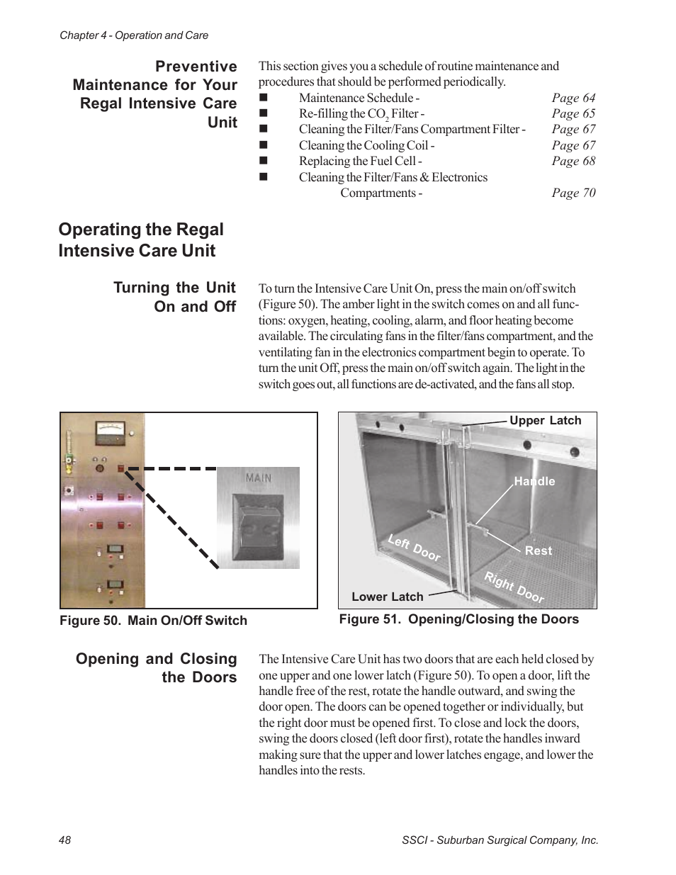 Operating the regal intensive care unit | Suburban Mfg REGAL INTENSIVE CARE UNIT 12019-01-NGFREP User Manual | Page 60 / 184