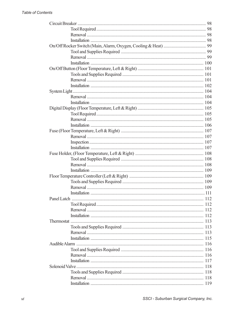Suburban Mfg REGAL INTENSIVE CARE UNIT 12019-01-NGFREP User Manual | Page 8 / 184