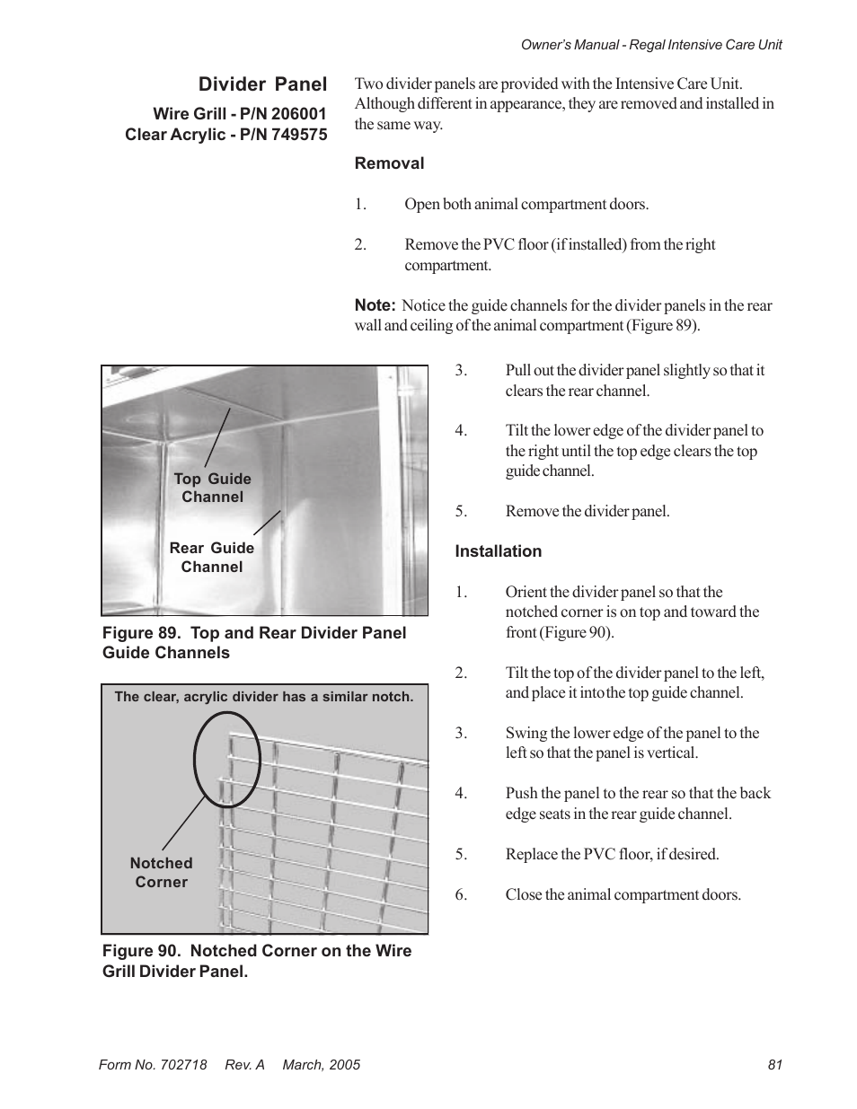 Suburban Mfg REGAL INTENSIVE CARE UNIT 12019-01-NGFREP User Manual | Page 93 / 184