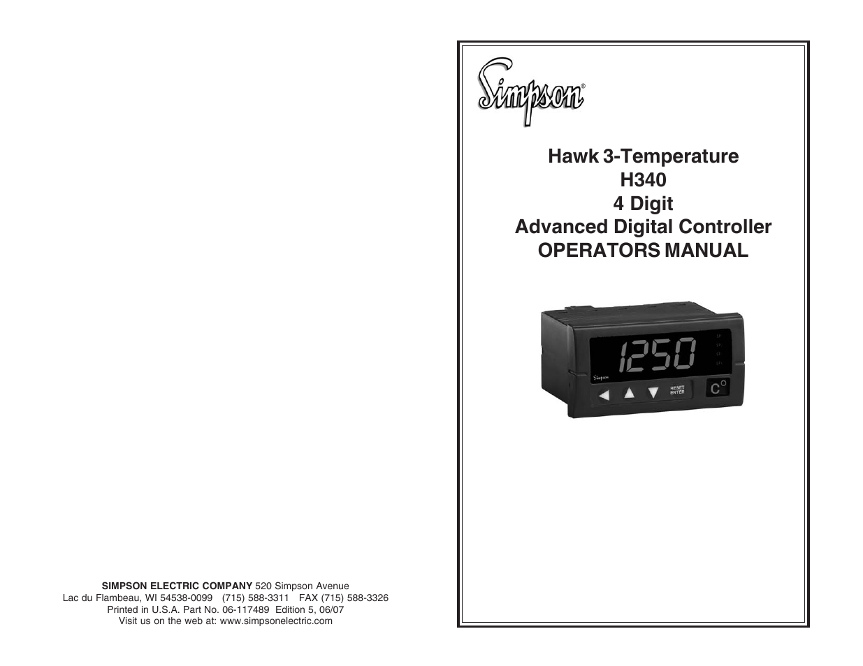 Simpson Electric H340 User Manual | 12 pages