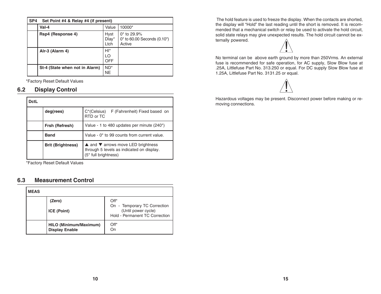 2 display control 6.3 measurement control | Simpson Electric H340 User Manual | Page 10 / 12