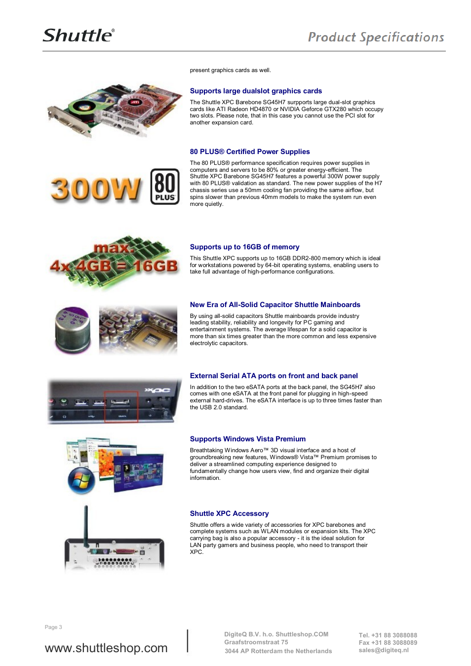 Shuttle Computer Group Shuttle xxpc Barbone SG45H7 User Manual | Page 3 / 6