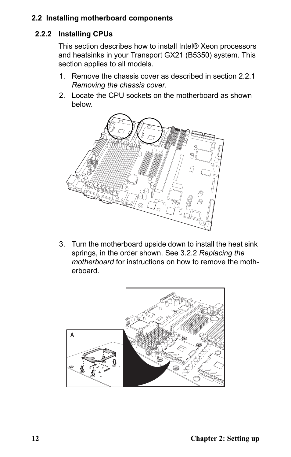 2 installing cpus, Installing cpus | SIIG Transport GX21 B5350 User Manual | Page 18 / 70