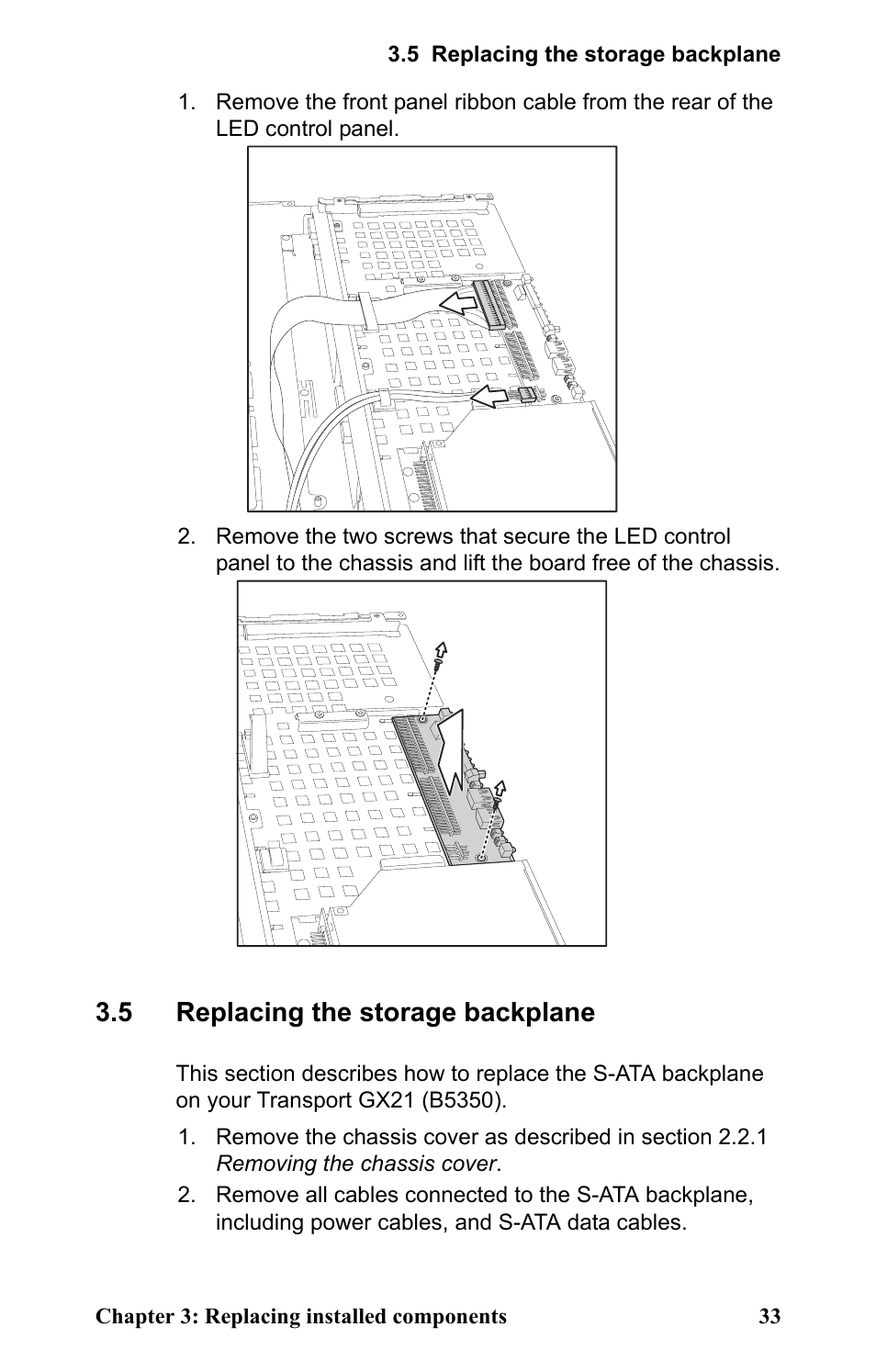 5 replacing the storage backplane, Replacing the storage backplane | SIIG Transport GX21 B5350 User Manual | Page 39 / 70