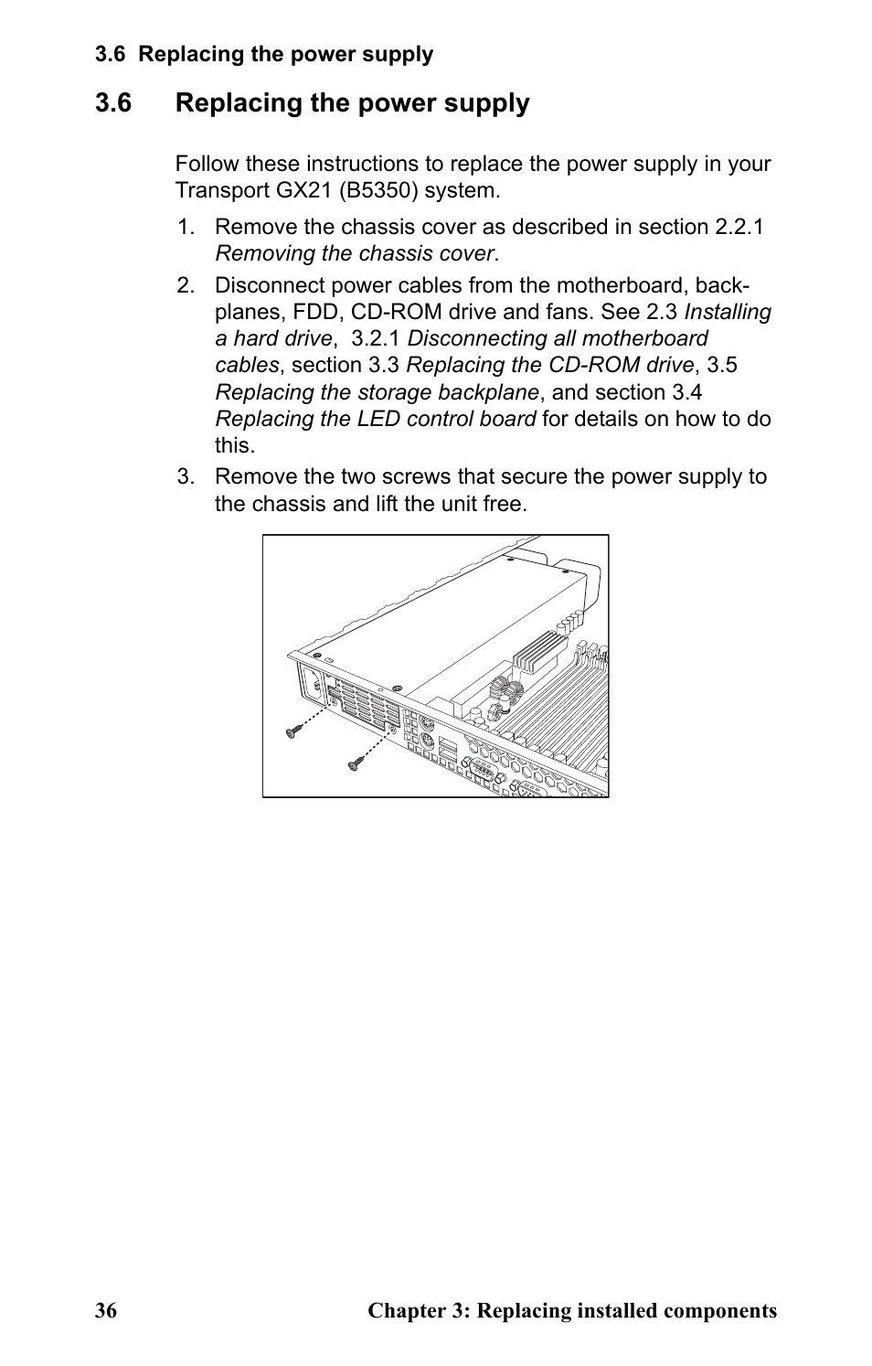 6 replacing the power supply, Replacing the power supply | SIIG Transport GX21 B5350 User Manual | Page 42 / 70