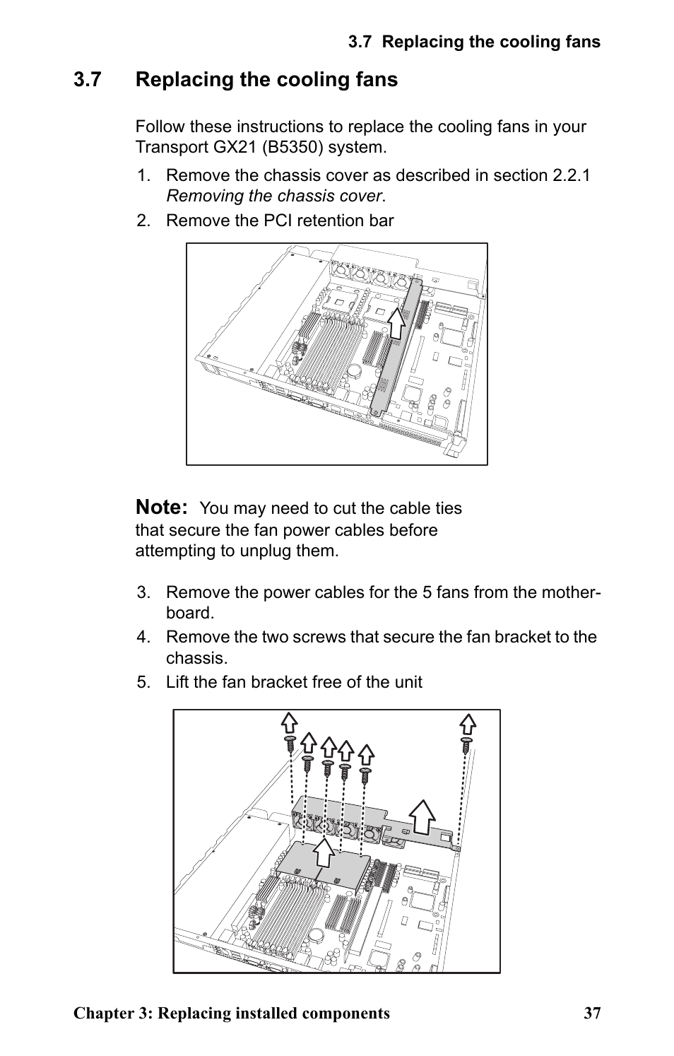 7 replacing the cooling fans, Replacing the cooling fans | SIIG Transport GX21 B5350 User Manual | Page 43 / 70