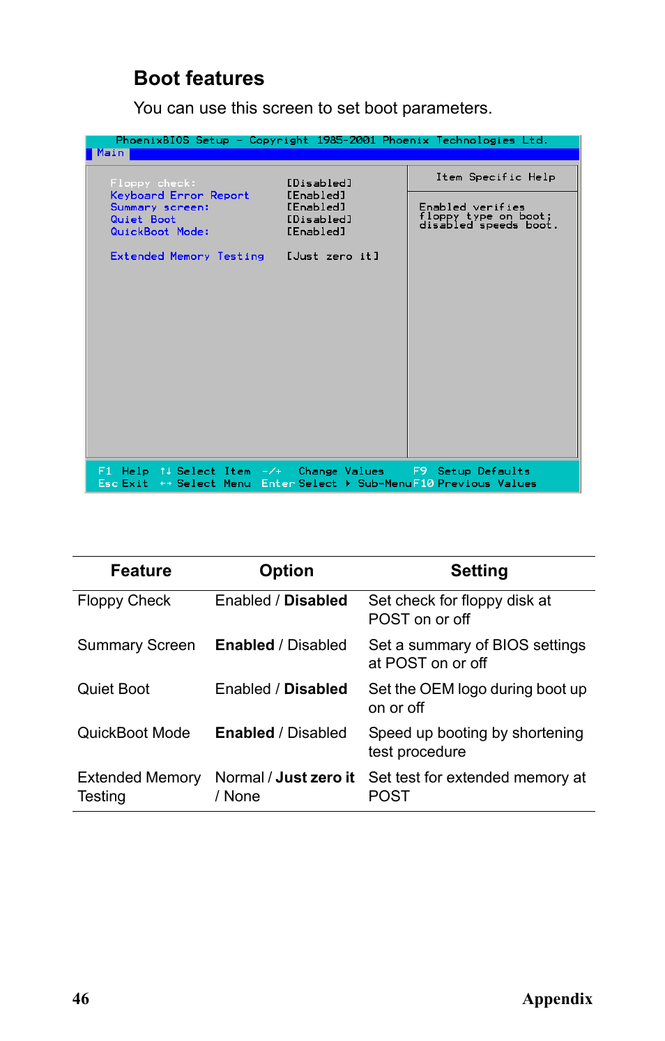 Boot features | SIIG Transport GX21 B5350 User Manual | Page 52 / 70