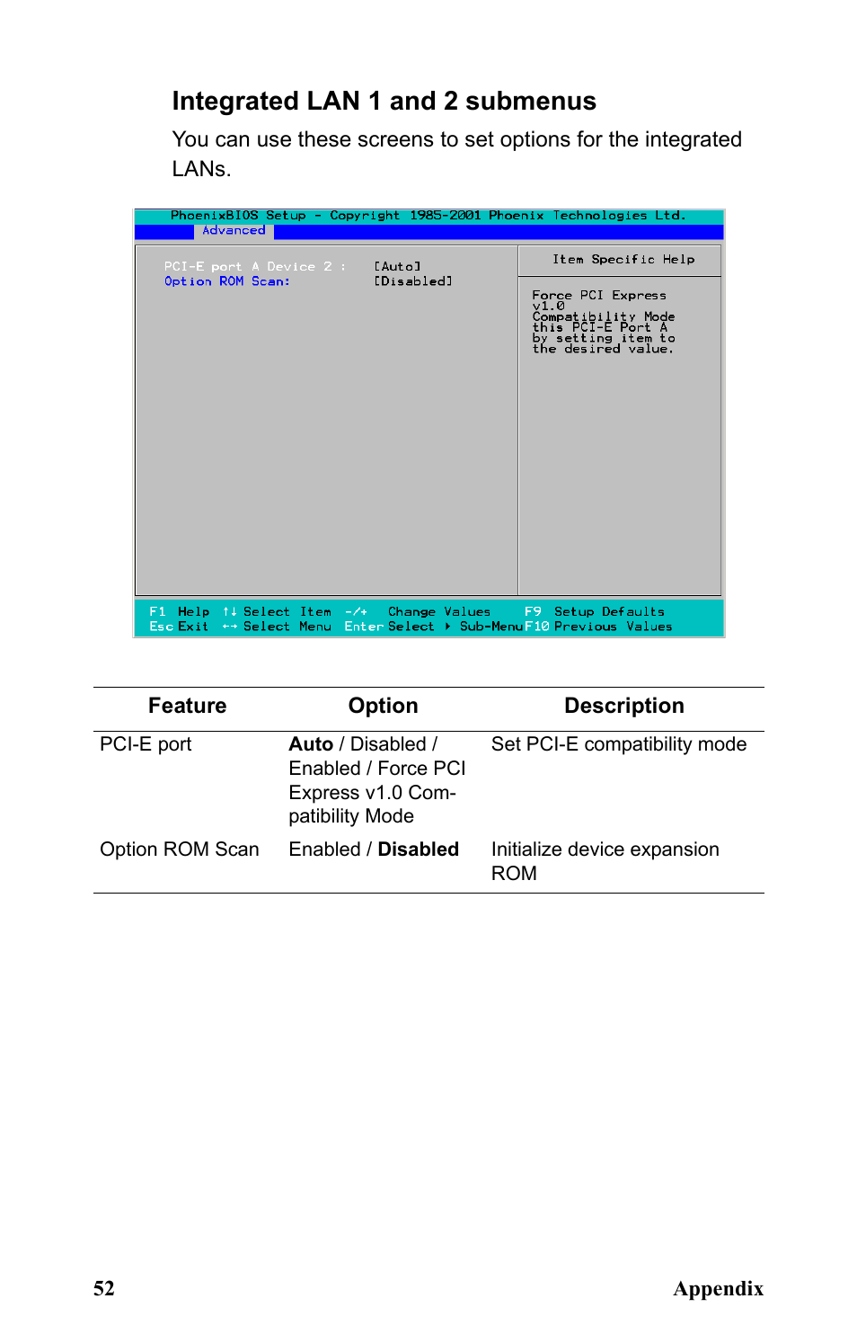 Integrated lan 1 and 2 submenus | SIIG Transport GX21 B5350 User Manual | Page 58 / 70