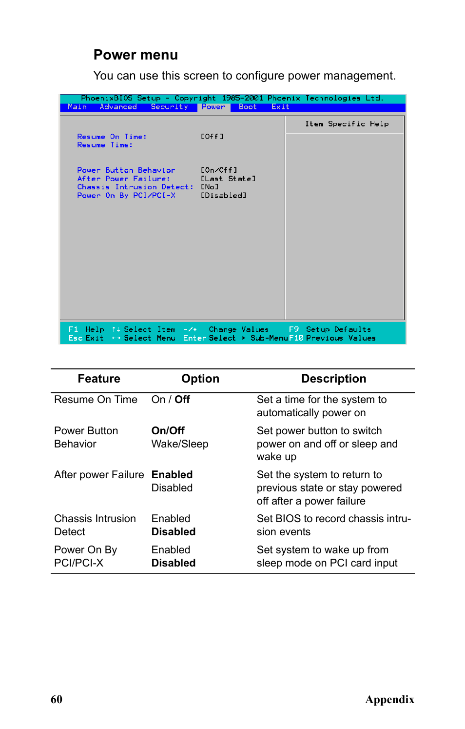 Power menu | SIIG Transport GX21 B5350 User Manual | Page 66 / 70