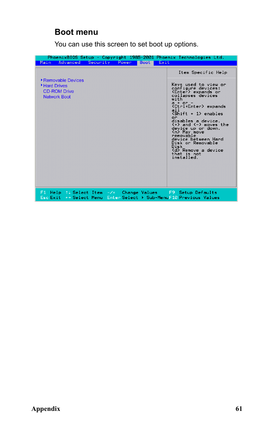 Boot menu | SIIG Transport GX21 B5350 User Manual | Page 67 / 70