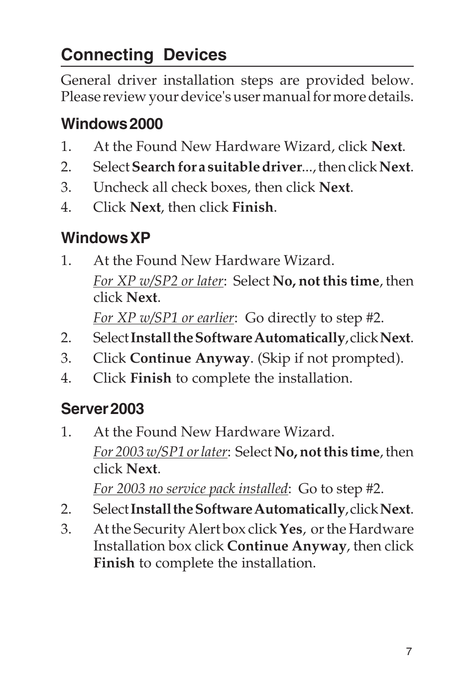 Connecting devices | SIIG 800 User Manual | Page 7 / 12