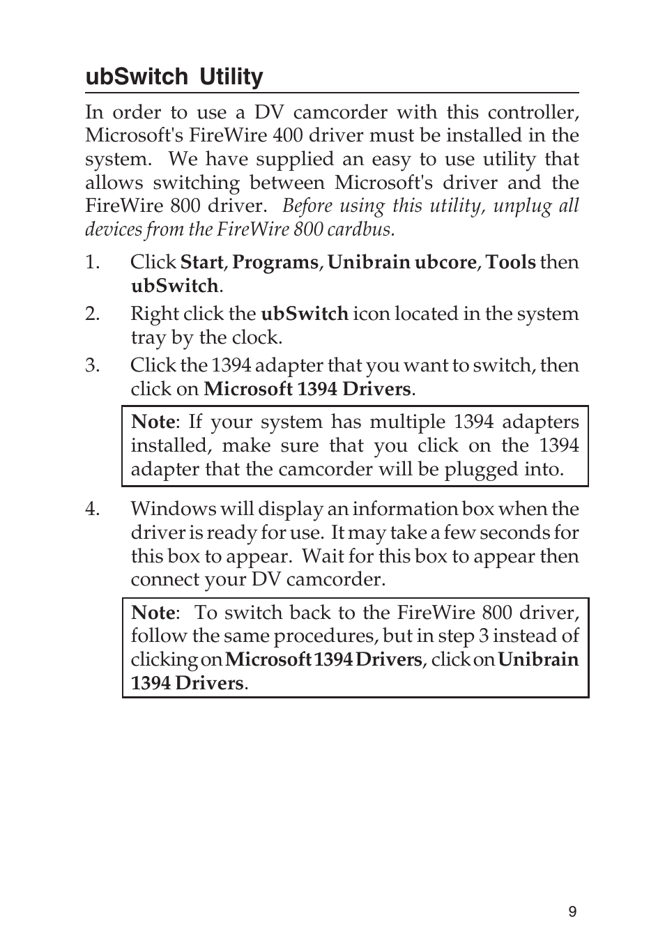 Ubswitch utility | SIIG 800 User Manual | Page 9 / 12