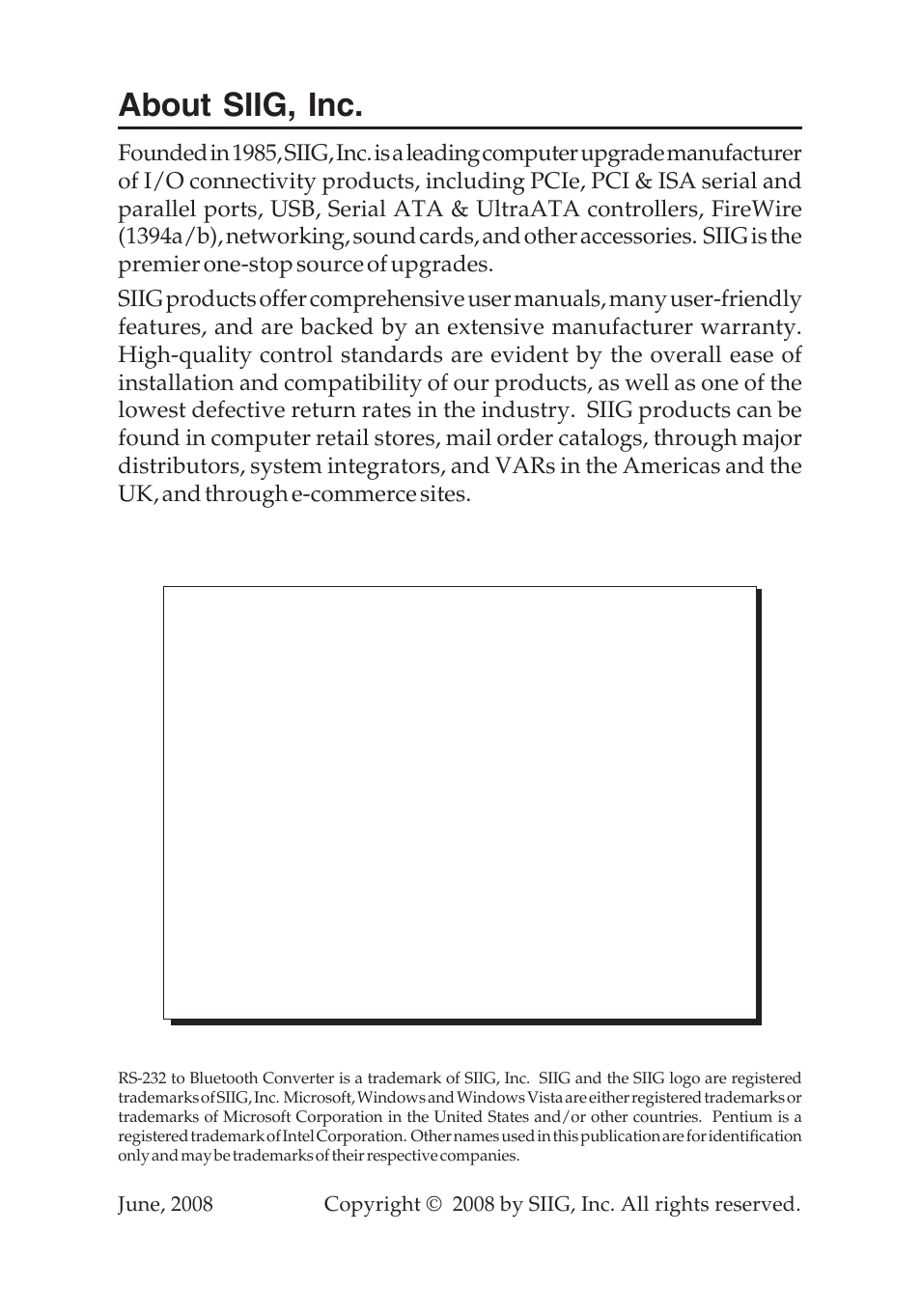 About siig, inc | SIIG RS-232 User Manual | Page 12 / 12