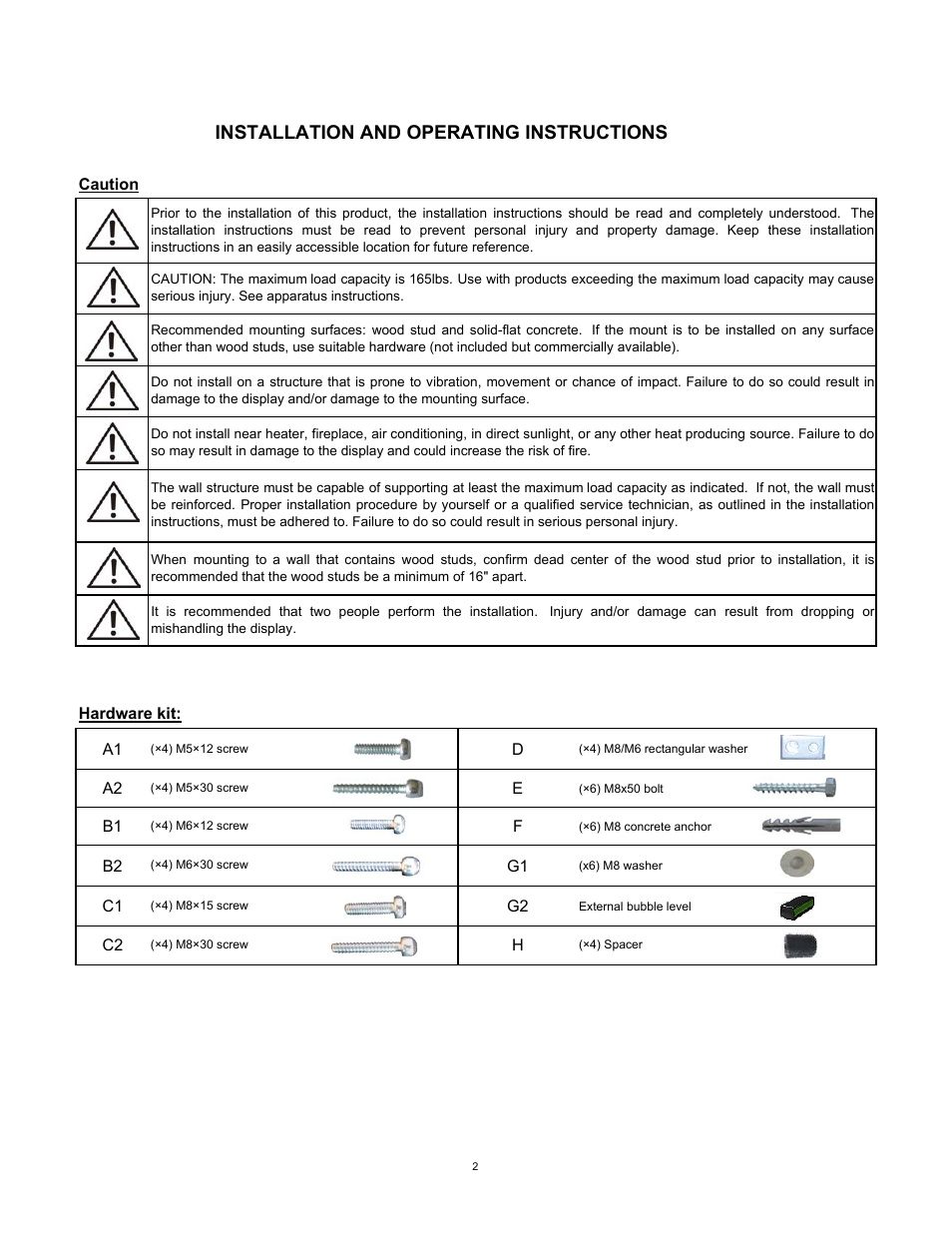 Installation and operating instructions | SIIG L2756 User Manual | Page 2 / 8