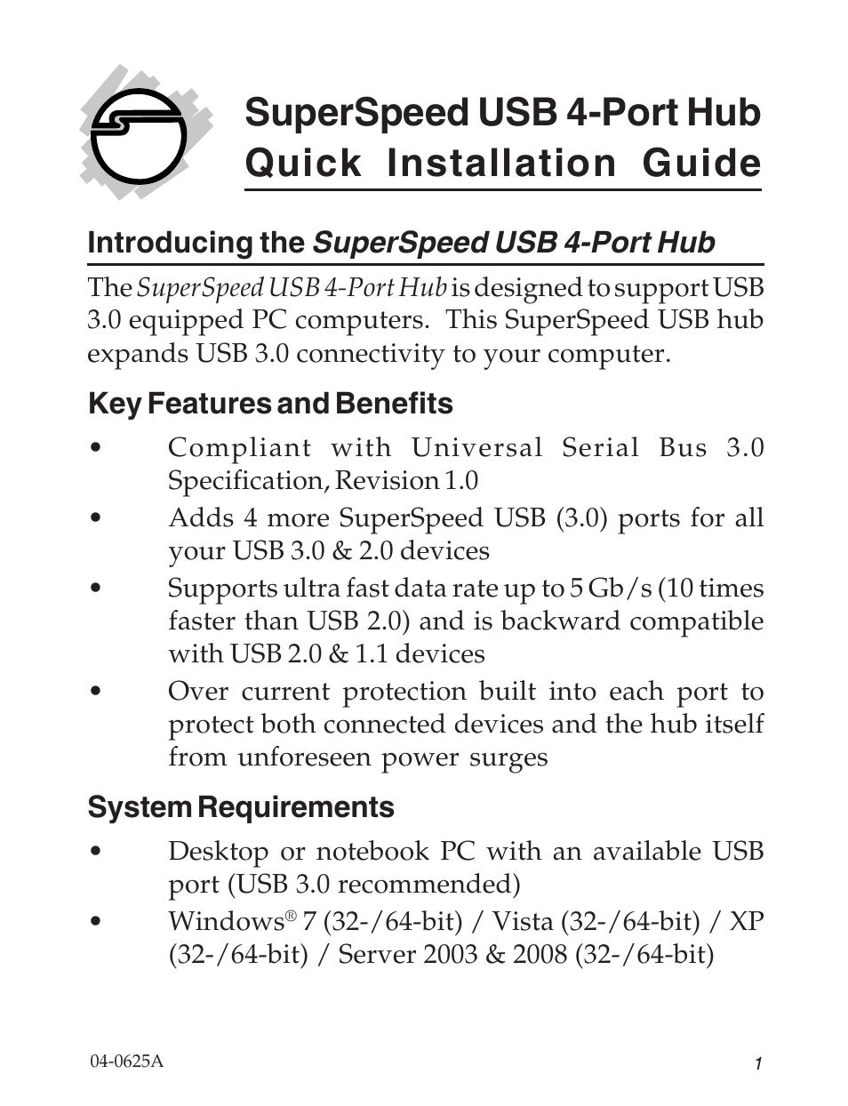 SIIG 04-0625A User Manual | 8 pages