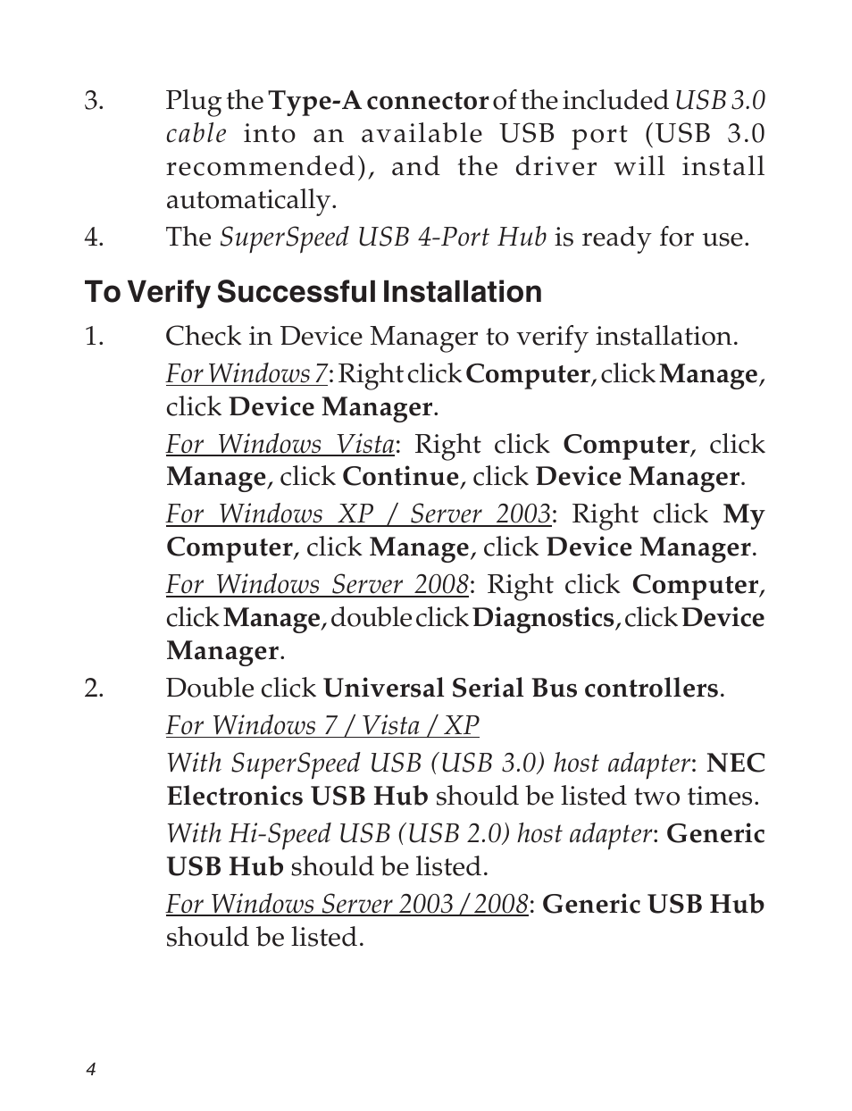 SIIG 04-0625A User Manual | Page 4 / 8