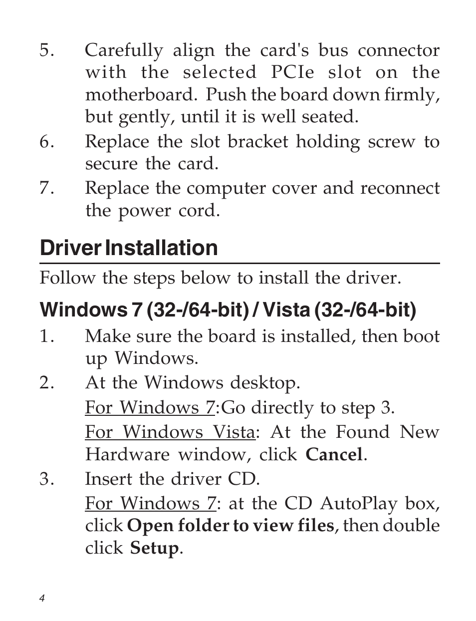 Driver installation | SIIG FIERY 2101 User Manual | Page 4 / 8