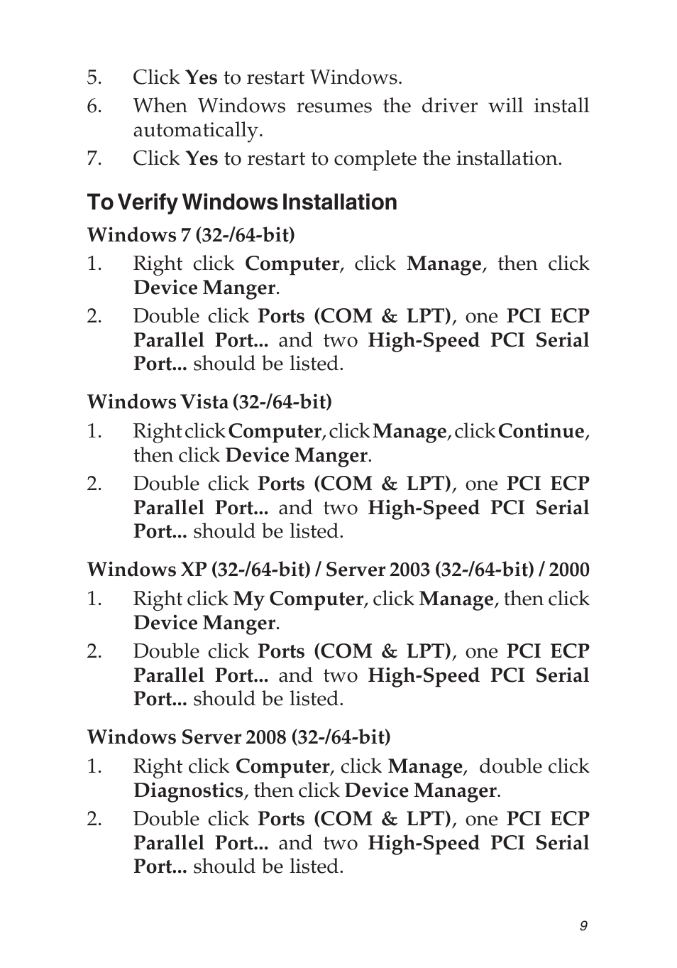 SIIG 04-0629A User Manual | Page 9 / 12