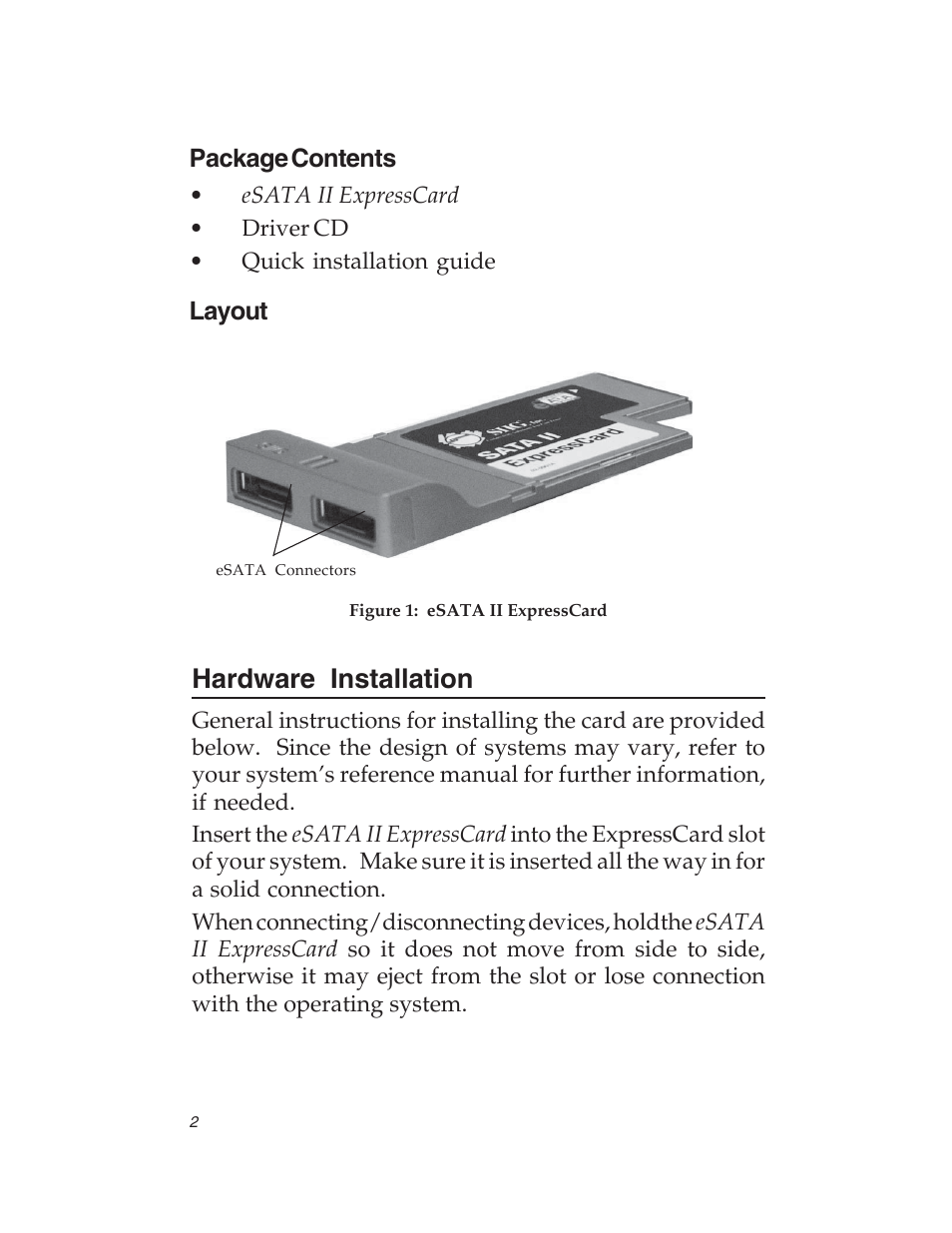 Hardware installation | SIIG 04-0417C User Manual | Page 2 / 12