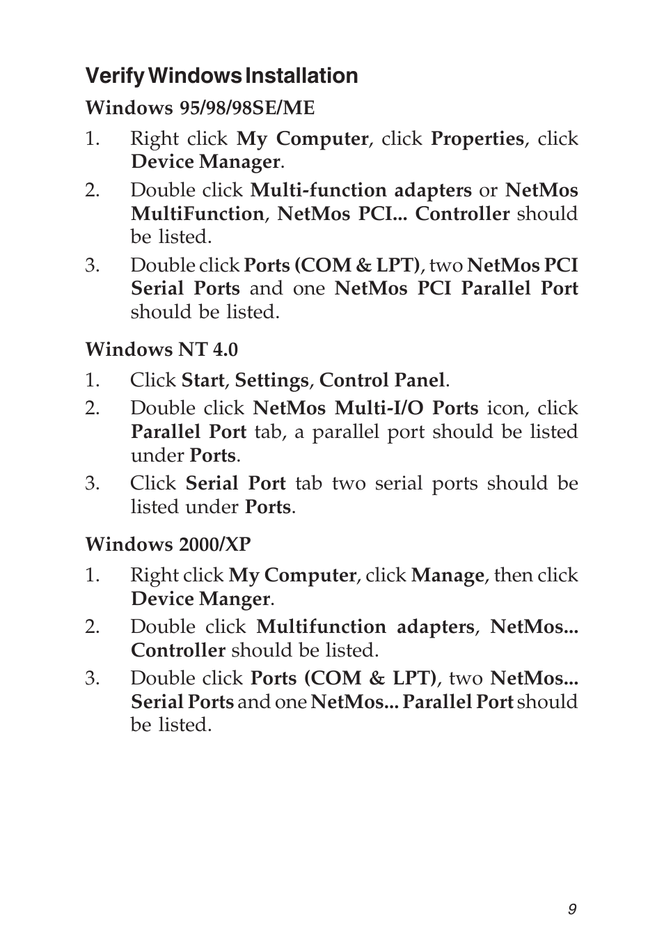 SIIG 2S1P User Manual | Page 9 / 12