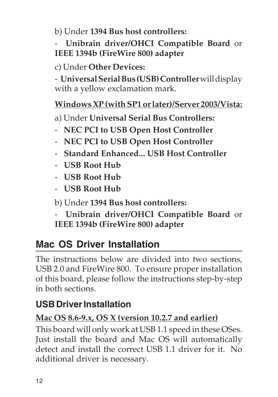 Mac os driver installation | SIIG FREEFLOW 701P48438 User Manual | Page 12 / 20