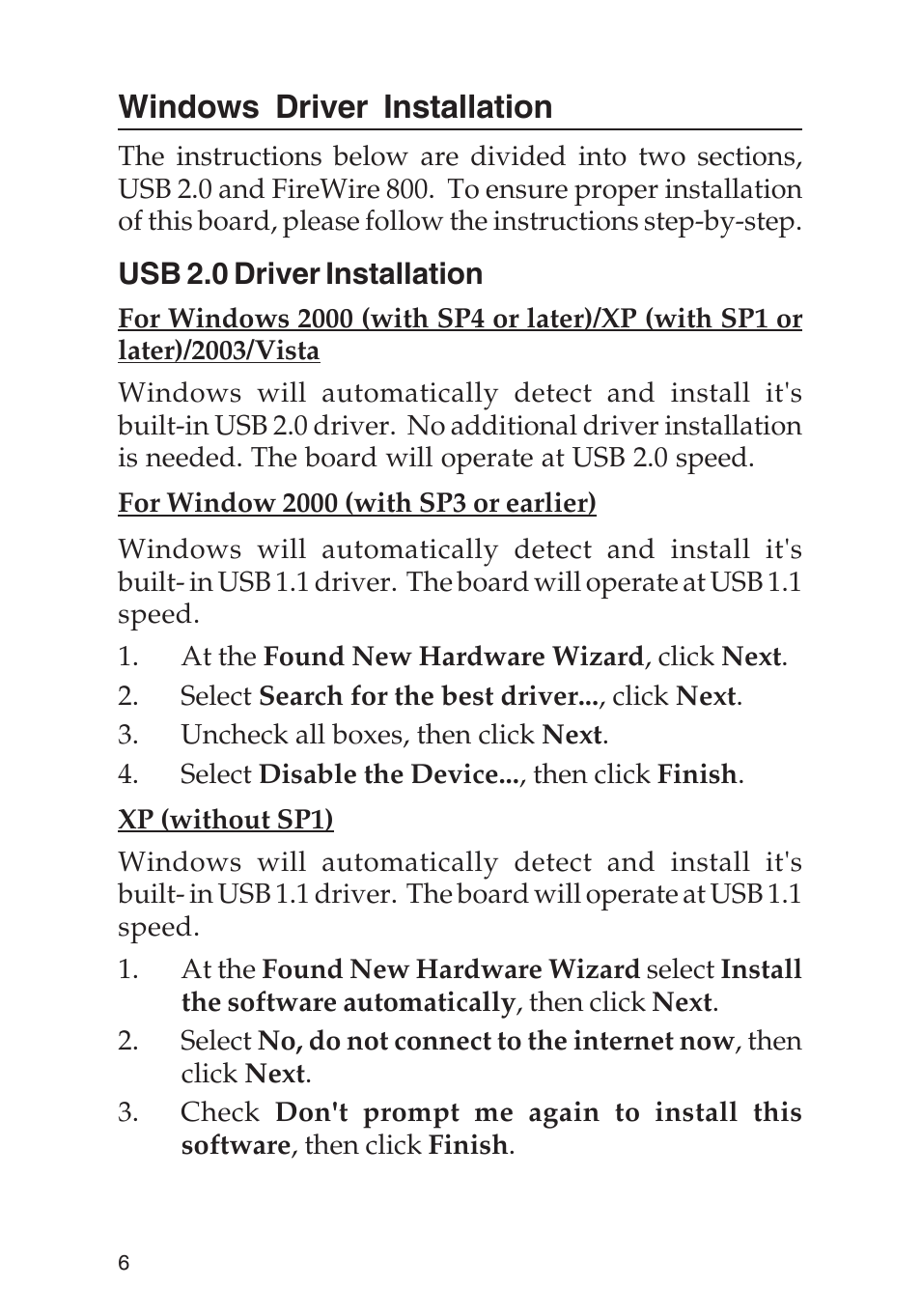 Windows driver installation | SIIG FREEFLOW 701P48438 User Manual | Page 6 / 20