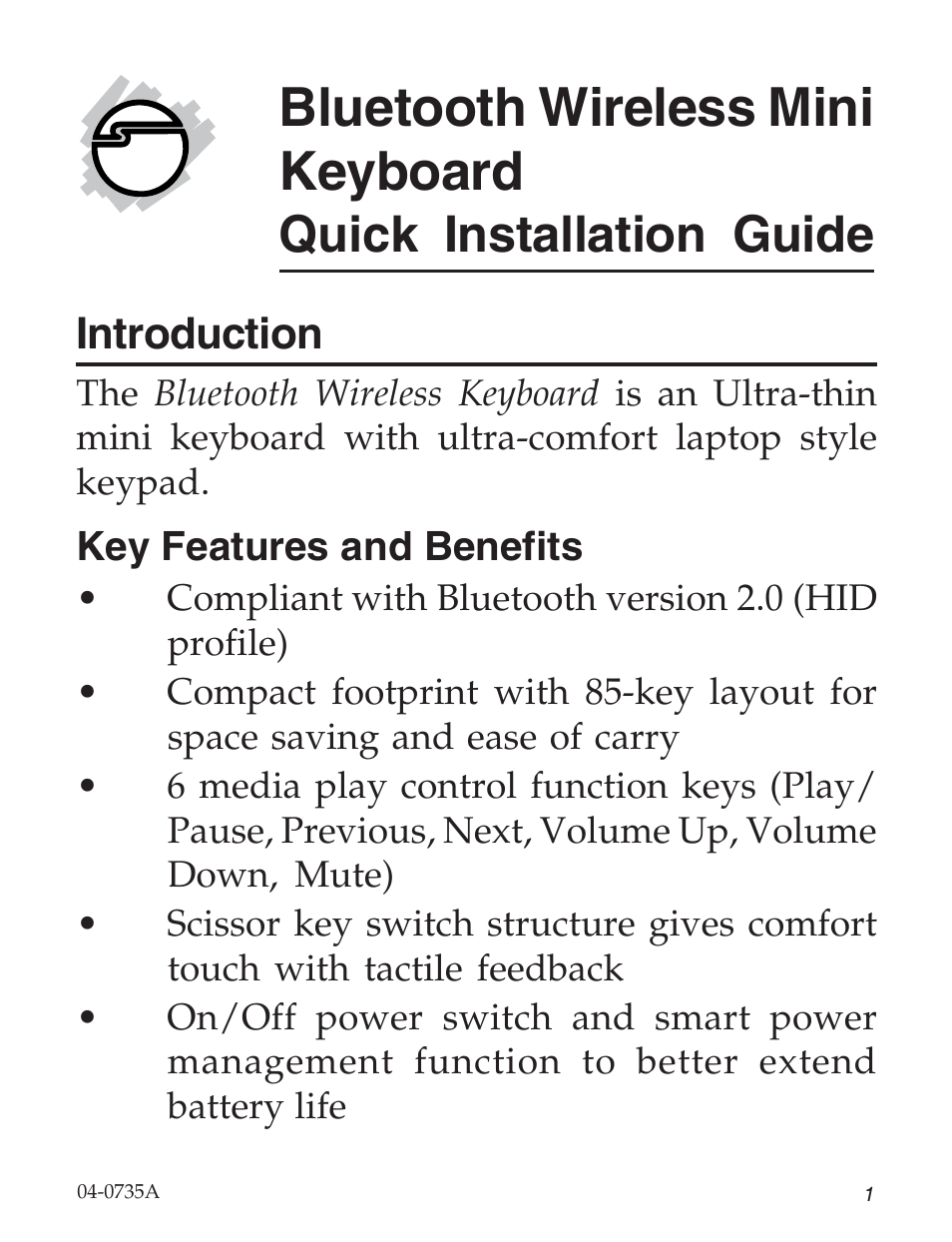 SIIG 04-0735A User Manual | 8 pages