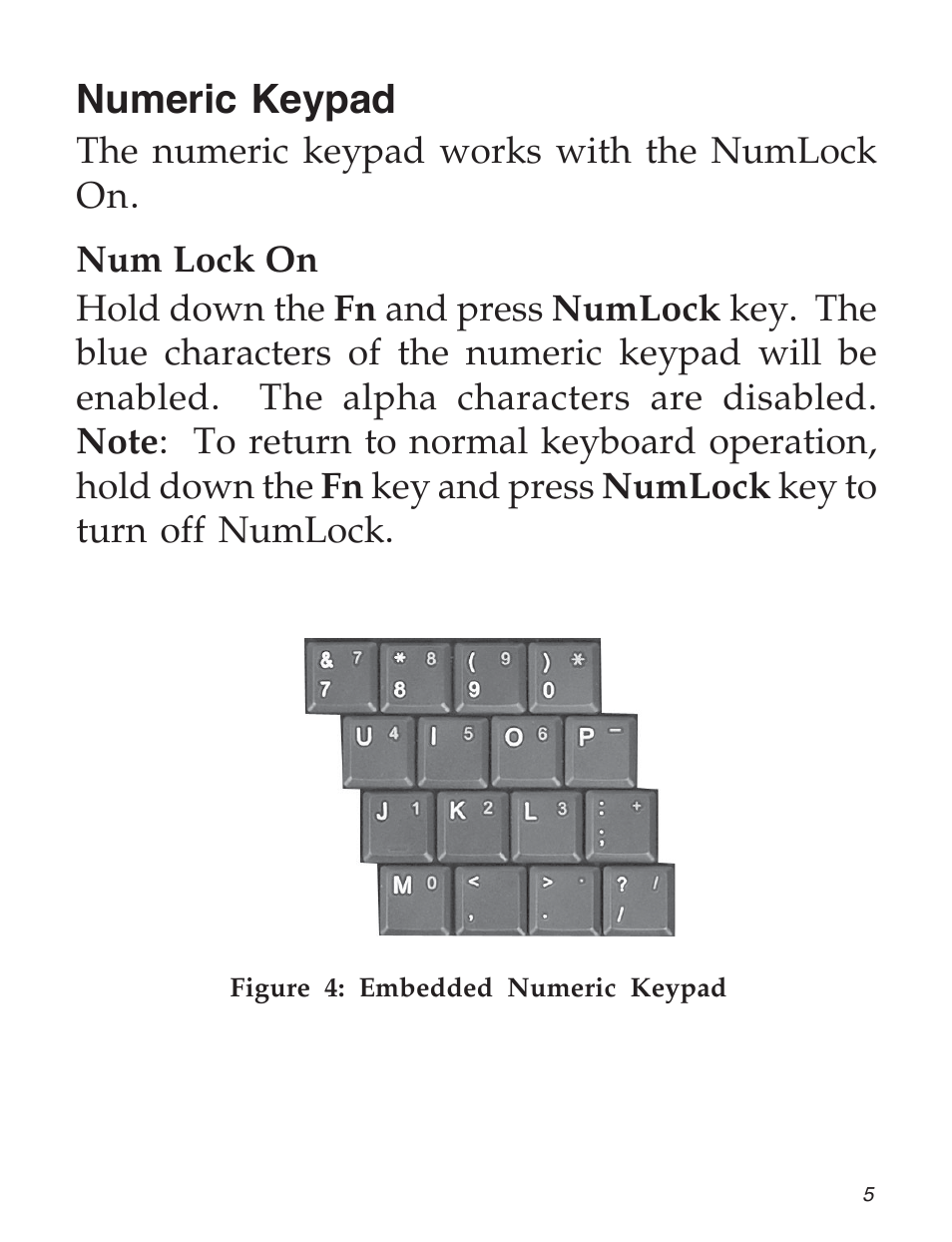 Numeric keypad | SIIG 04-0735A User Manual | Page 5 / 8