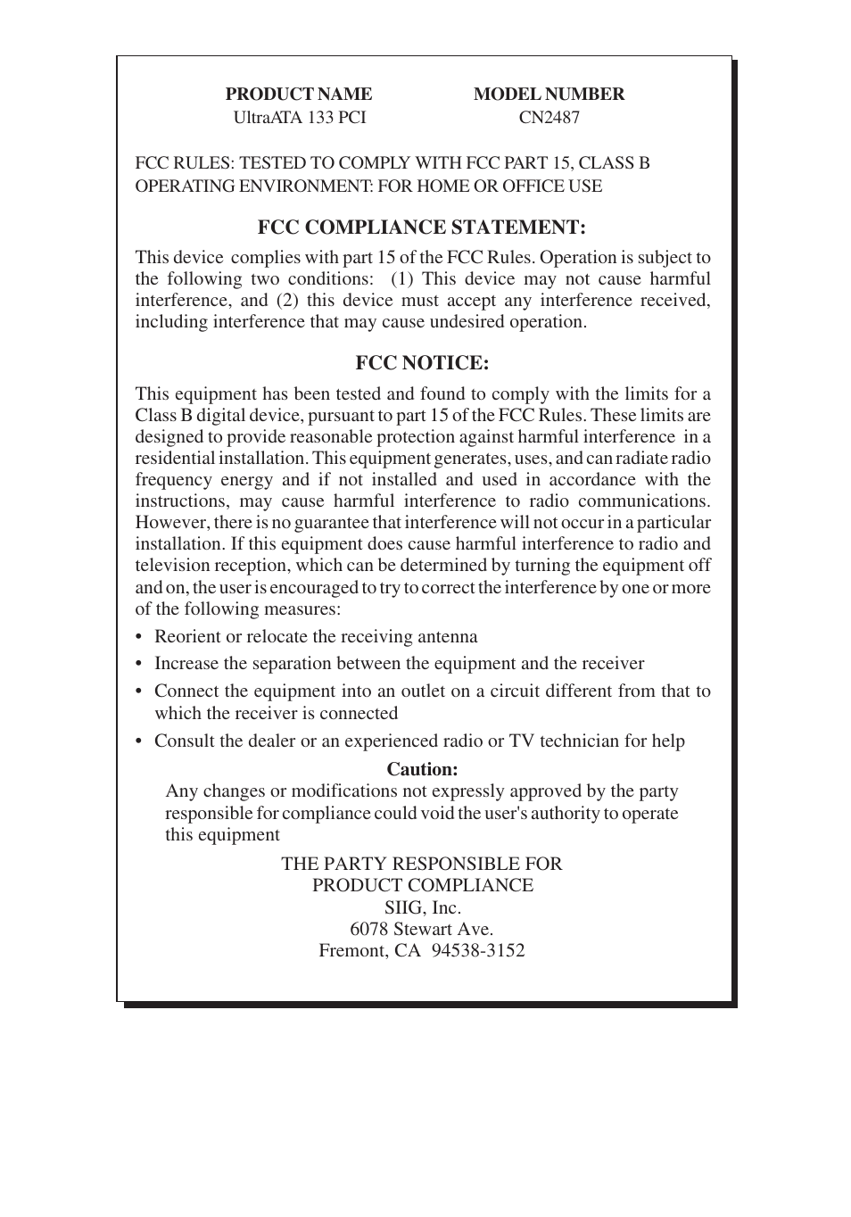 SIIG 133 User Manual | Page 12 / 12