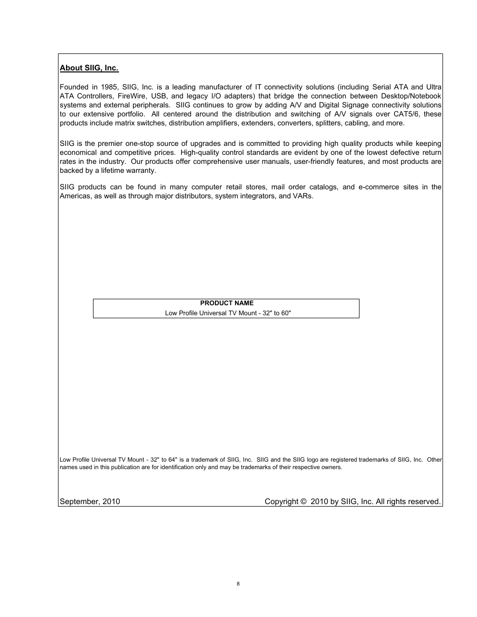 SIIG 04-0528C User Manual | Page 8 / 8