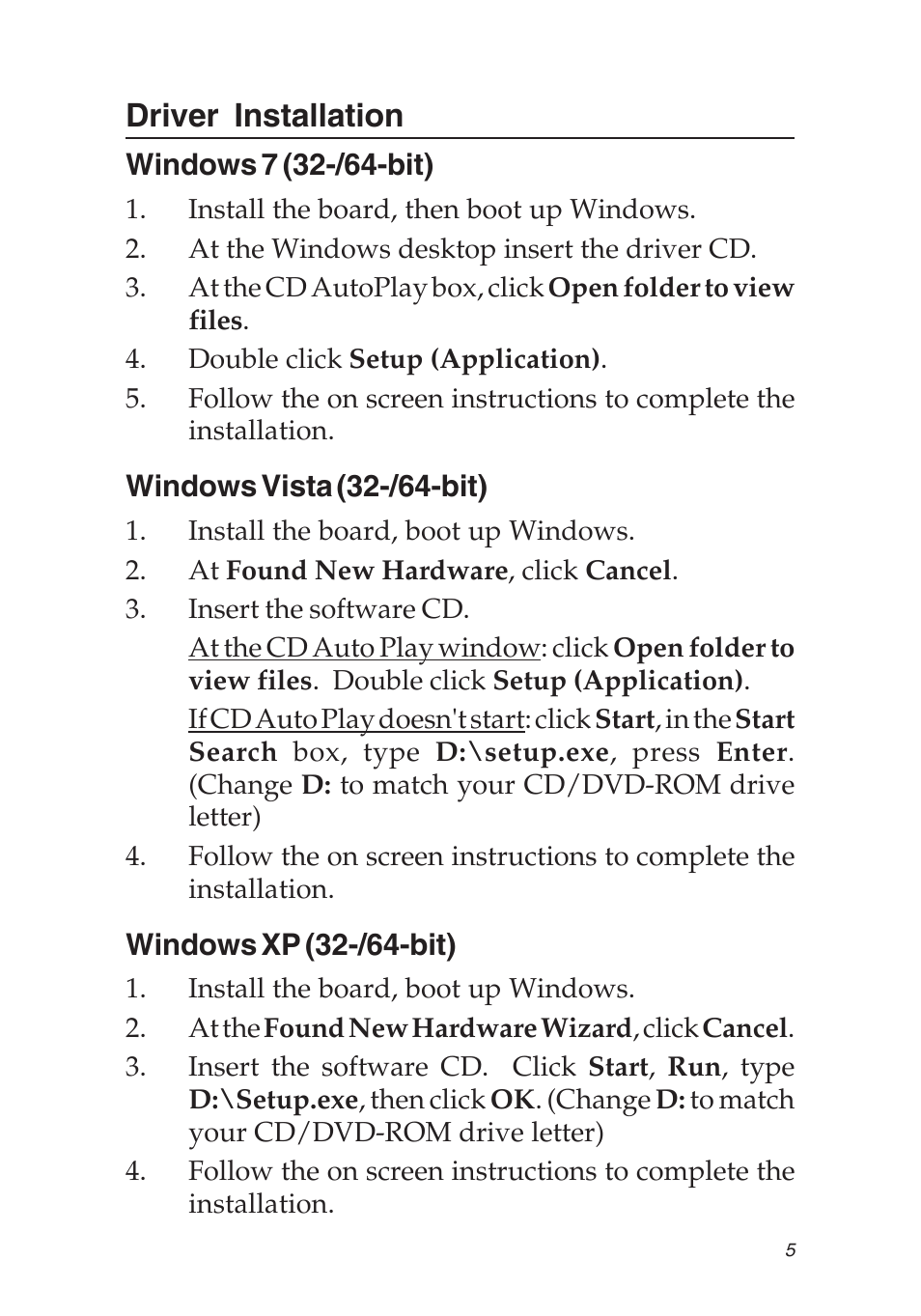 Driver installation | SIIG 04-0631A User Manual | Page 5 / 20