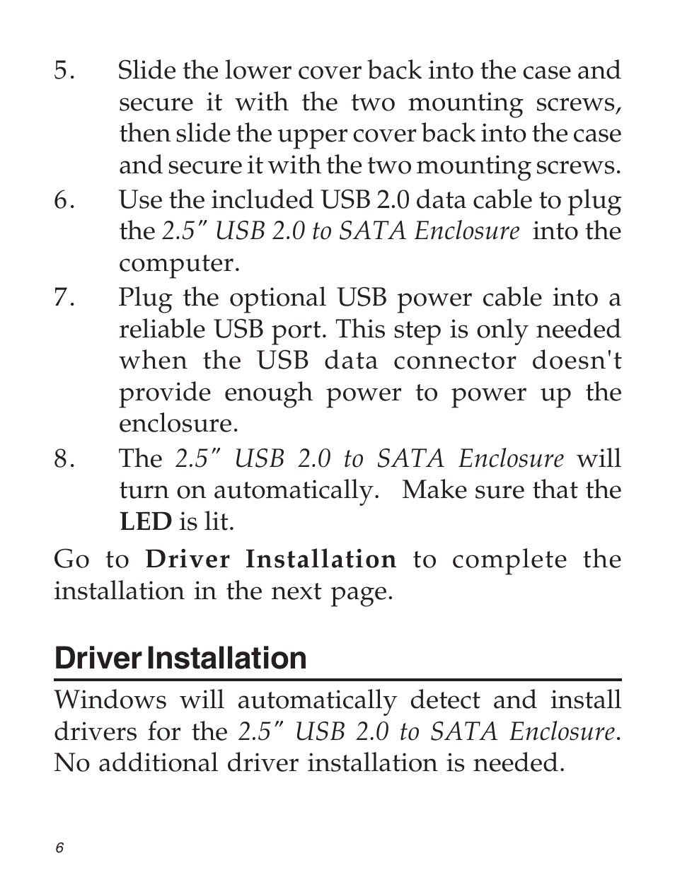 Driver installation | SIIG 5090S User Manual | Page 6 / 12