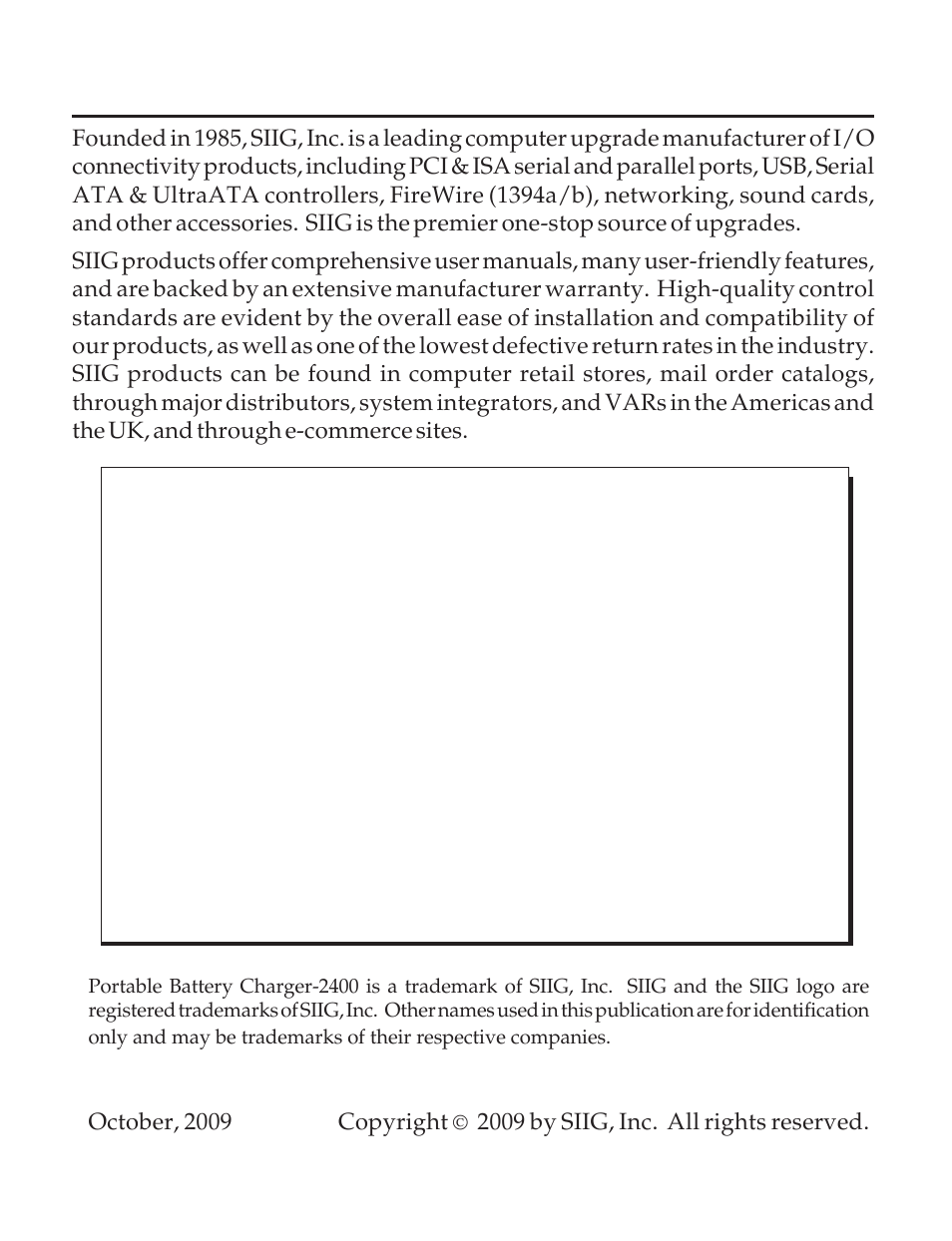 About siig, inc | SIIG 2400 User Manual | Page 8 / 8
