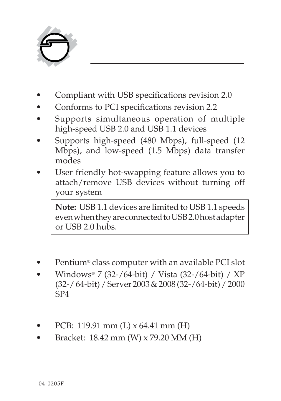 SIIG 04-0205F User Manual | 8 pages
