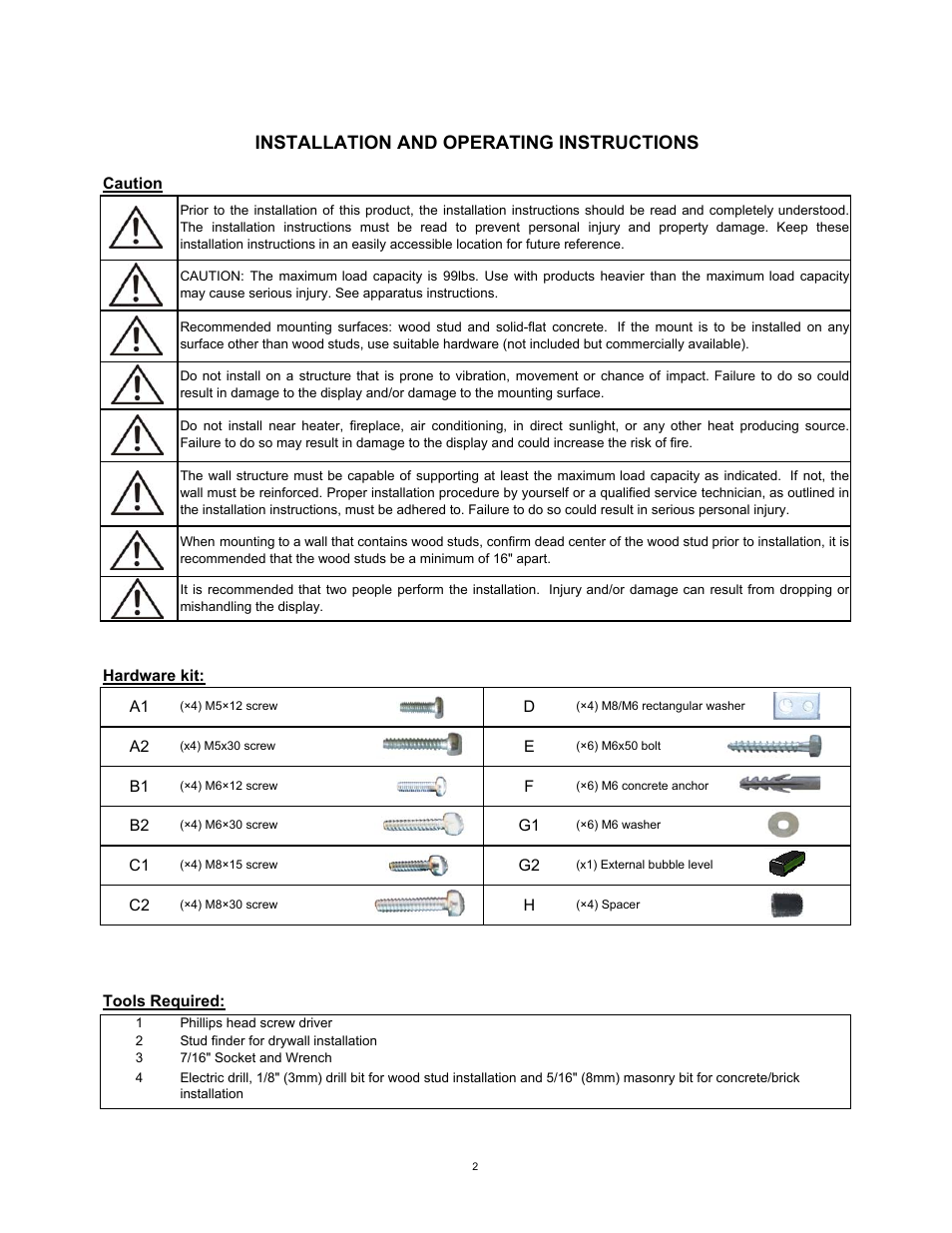 Installation and operating instructions | SIIG 04-0676A User Manual | Page 2 / 8