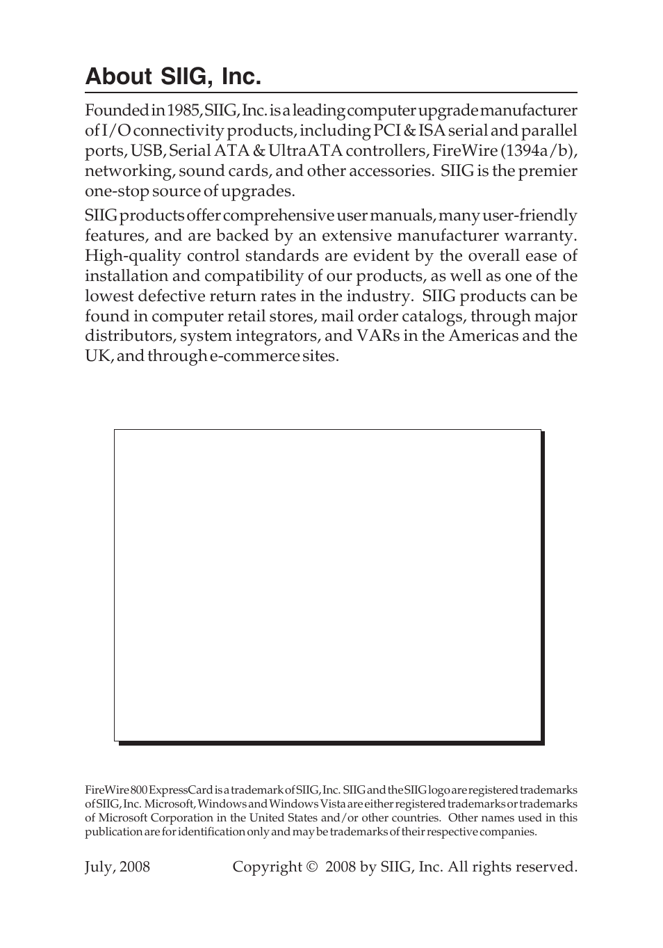 About siig, inc | SIIG 700 User Manual | Page 12 / 12