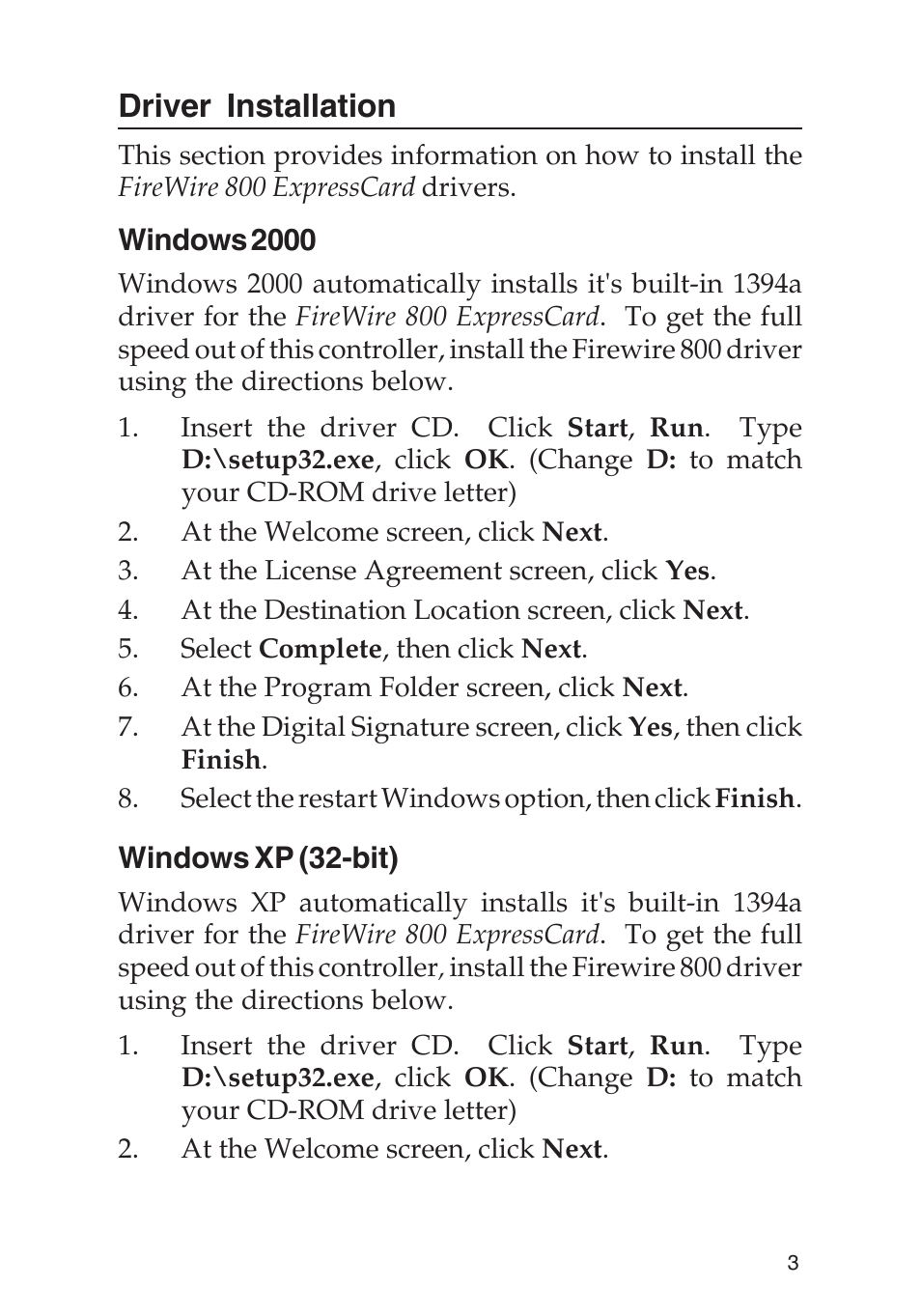 Driver installation | SIIG 700 User Manual | Page 3 / 12